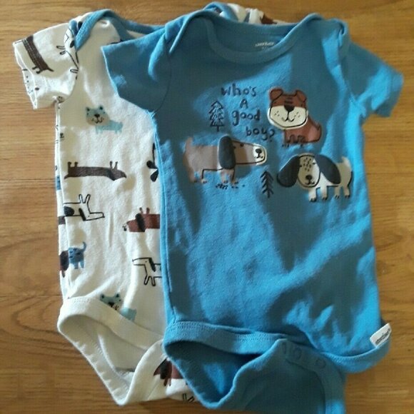 Gerber Blue Bodysuits Soft Cotton One Pieces - Picture 1 of 4